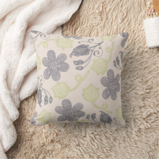 Almofada Floral de cinza verde de marfim de menta moderna