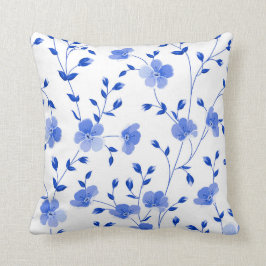 Almofada Floral de Cor Azul do Céu Moderno