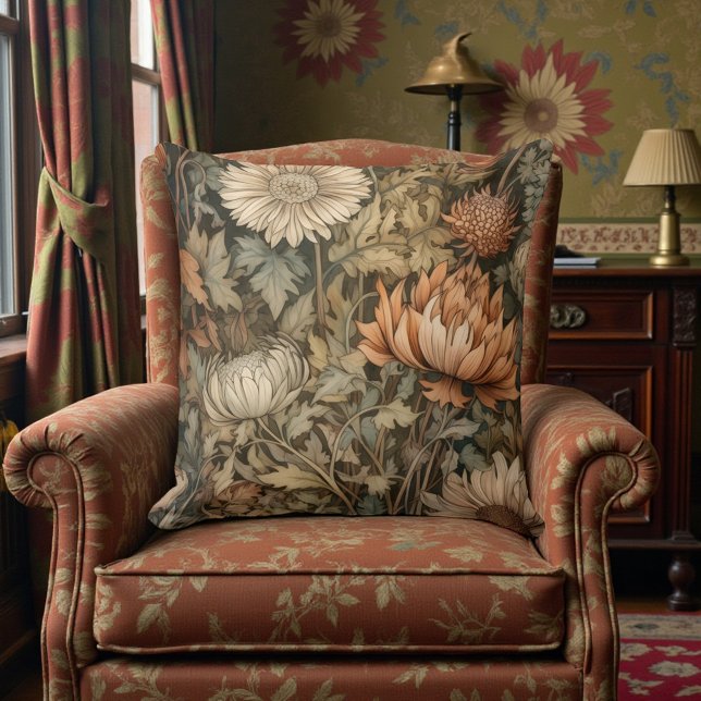 Almofada Floral de Outono William Morris (Criador carregado)