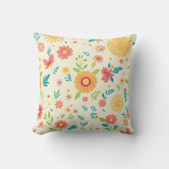 Almofada Floral de Verão (Frente)