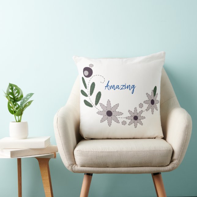 Almofada Floral de Verão Chic Moderno (Cadeira)