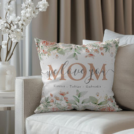 Almofada Floral Decorativo 'Nós Amamos Você' MÃE Personaliz