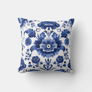 Almofada Floral Delft Blue