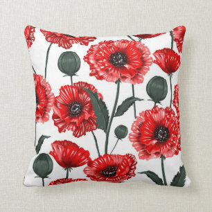 Almofada Floral do País Vermelho Moderno