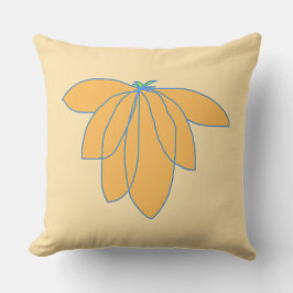 Almofada Floral Dourado Sobre Bege