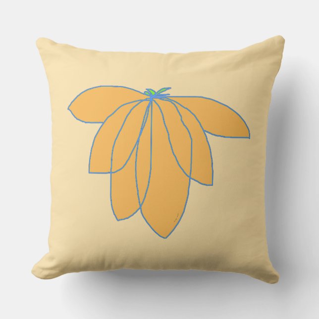 Almofada Floral Dourado Sobre Bege (Frente)