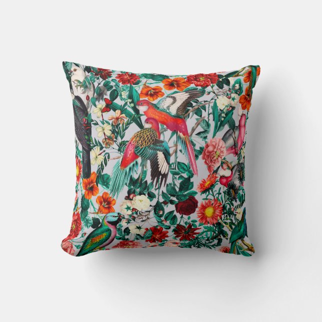 ALMOFADA FLORAL E AVES XIV-II (Frente)