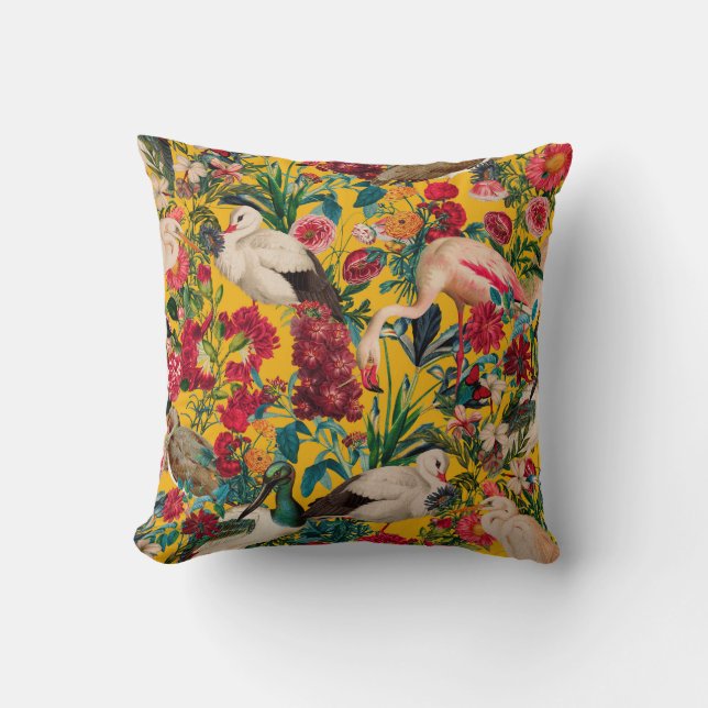 ALMOFADA FLORAL E AVES XVIII (Frente)