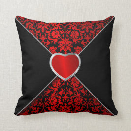 Almofada Floral elegante em preto e em vermelho escuro