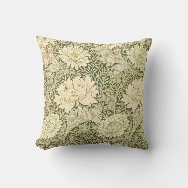Almofada Floral Elegante William Morris Art Travesseiro (Frente)