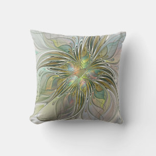 Almofada Floral Fantasy Moderna Arte Fractal Flor Com Doura