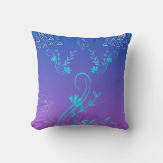 Almofada Floral Geométrica com Gradiente 40,6 cm x