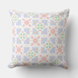 Almofada Floral Geométrico Pastel Colorido Suave