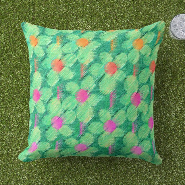 Almofada Floral Giz de Cera Pastel (Grama)