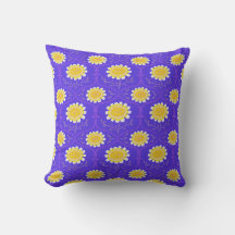 Floral Grego Azul e Amarelo Mediterrâneo