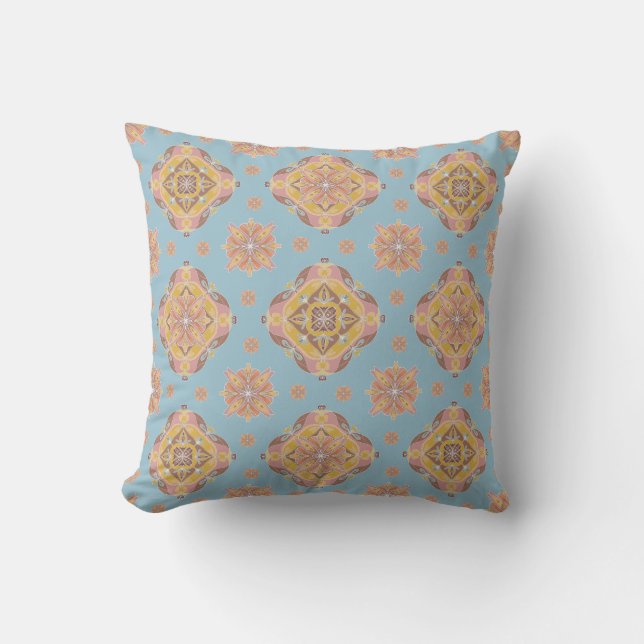 Almofada Floral Grid Throw Pillow (Frente)