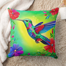 Almofada Floral Hummingbird Art Design