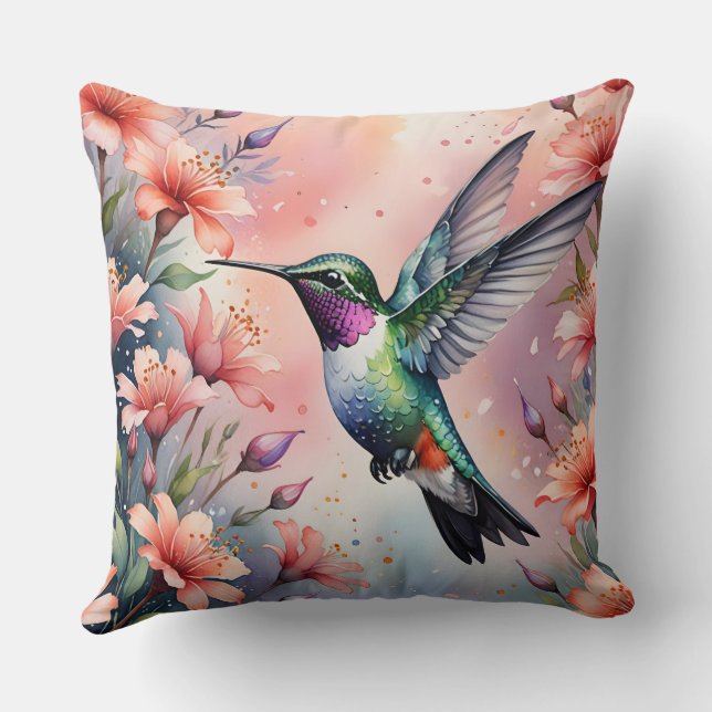 Almofada floral hummingbird pillow (Verso)