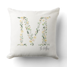 Floral INICIAL "M"Cores Suaves Prado NOME Doce