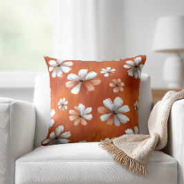 Almofada Floral Laranja Queimada
