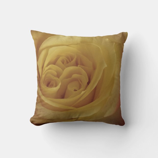Almofada Floral Light Yellow Rose Photo Delicate Flower (Frente)