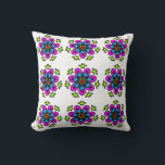 Almofada Floral Mandala Seamless Pattern<br><div class="desc">An elegant seamless floral mandala pattern featuring a regal blend of deep violet and vibrant emerald green. This intricate geometric design creates a sophisticated kaleidoscopic effect,  making it a perfect artistic accent for modern home interiors.</div>