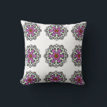 Almofada Floral Mandala Seamless Pattern Pink Bloom<br><div class="desc">Elegant floral mandala seamless pattern in vibrant pink and purple tones. This high-quality full-print design on both sides offers a professional and stylish look for any modern home decor.</div>