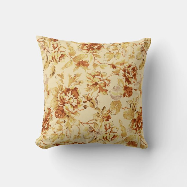 Almofada Floral Marrom (Frente)