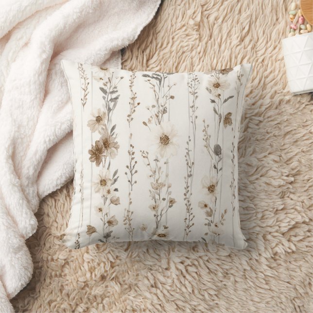 Almofada Floral Marrom Creme (Cobertor)
