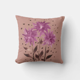 Almofada Floral Marrom Roxo Vintage