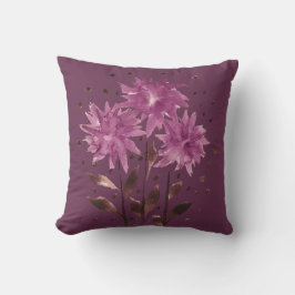 Almofada Floral Marrom Roxo Vintage