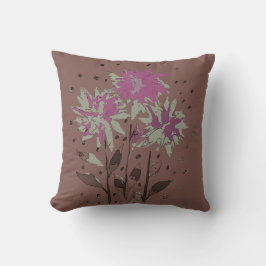 Almofada Floral Marrom Roxo Vintage