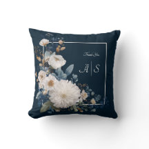 Floral Moderno Moody Azul Marinho Branco Peônia