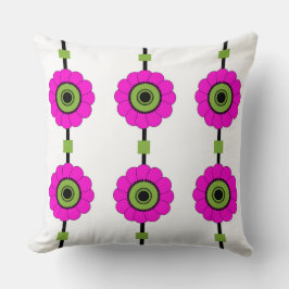 Almofada Floral Moderno Rosa e Verde