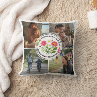 Almofada Floral Moderno Várias Fotos Personalizado Dia das 