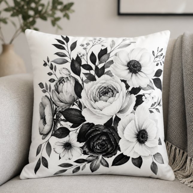 Almofada Floral Monocromático (Criador carregado)