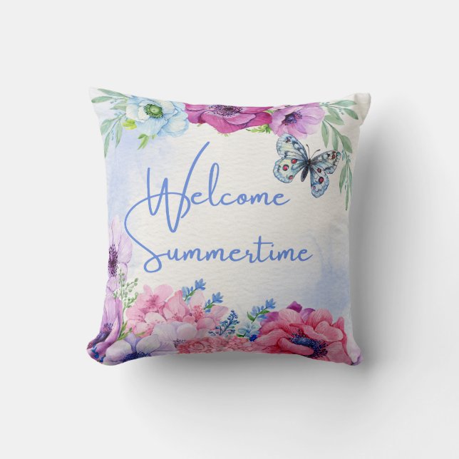 Almofada Floral Nature Welcome Summertime (Frente)