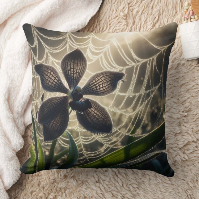 Almofada Floral Orquídea Negra (Cobertor)