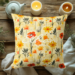 Almofada Floral Personalizada Citação Inspiradora
