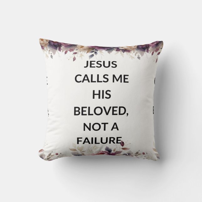 Almofada Floral pillow with a simple religious quote (Frente)
