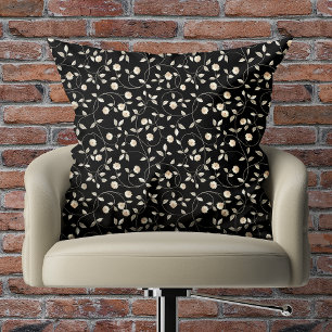 Almofada Floral Preto e Branco