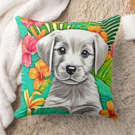 Almofada Floral Puppy Art