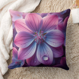 Almofada Floral Roxo e Flor Lilar Rosa