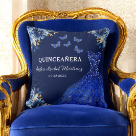 Almofada Floral Royal Blue Princesa Quinceanera