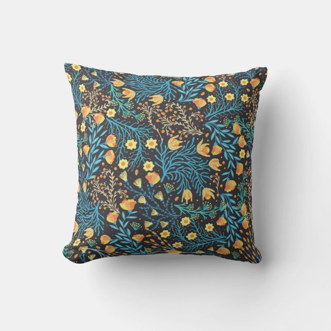 Almofada Floral seamless pattern. Hand drawn creative flowe (Frente)