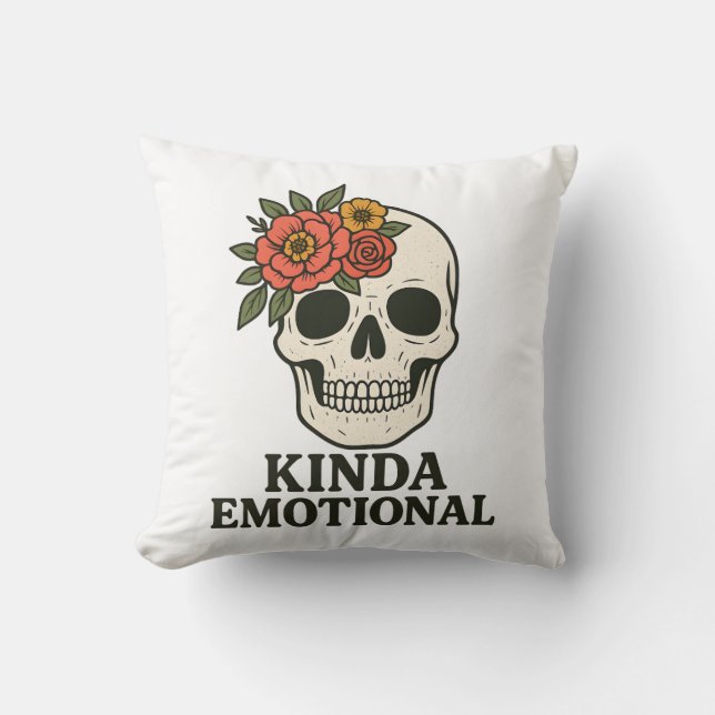 Almofada Floral Skull Aesthetic with Soft Emotional Touch (Frente)