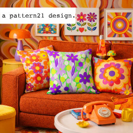 Almofada Floral Spots in lime green pattern