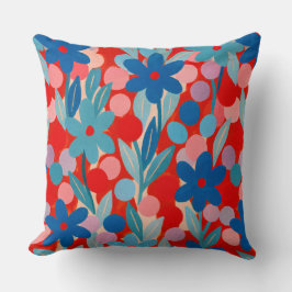 Almofada Floral Spots in red pattern
