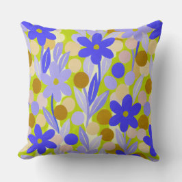 Almofada Floral Spots in retro green pattern