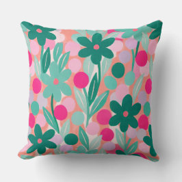 Almofada Floral Spots in salmon pink pattern